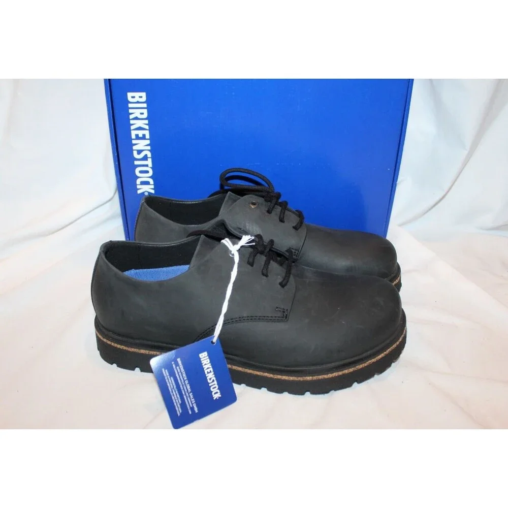 Birkenstock Unisex Size M9 W11 EU 42 REG Highwood Lace Low Black Leather Oxfords